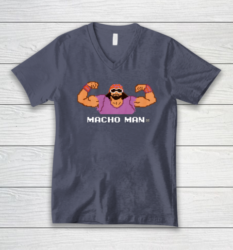 WWE Macho Man 8 Bit V-Neck T-Shirt 12