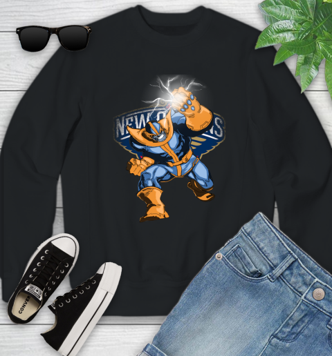 New Orleans Pelicans NBA Basketball Thanos Avengers Infinity War Marvel Youth Sweatshirt