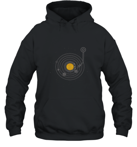 Cosmic Symphony Galaxy Space Record Vintage Graphic Tee Hooded