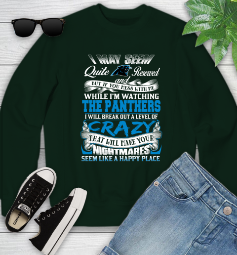 Carolina Panthers NFL Football Don't Mess With Me While I'm Watching My Team Youth Sweatshirt 9