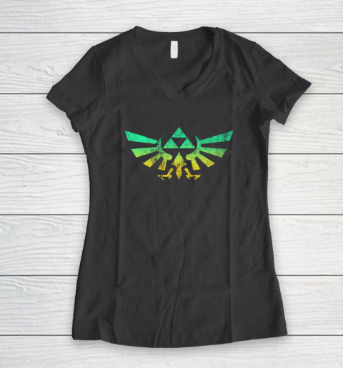 Triforce Shirt Legend of Zelda Women's V-Neck T-Shirt 4