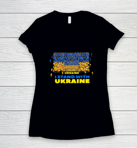 Ukraine Shirt I Stand With Ukraine Stop war in Ukraine support of Ukraine Women's V-Neck T-Shirt