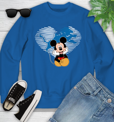 NFL Detroit Lions The Heart Mickey Mouse Disney Football T Shirt_000 Youth Sweatshirt 7