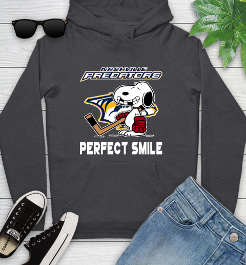 NHL Nashville Predators Snoopy Perfect Smile The Peanuts Movie Hockey T Shirt Youth Hoodie 8