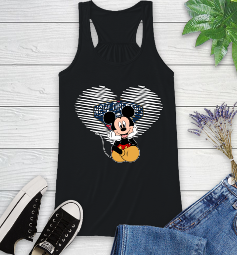 NBA New Orleans Pelicans The Heart Mickey Mouse Disney Basketball Racerback Tank