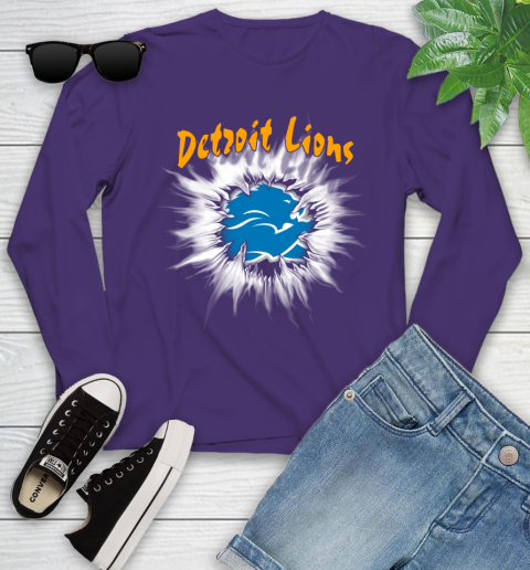 Detroit Lions NFL Football Adoring Fan Rip Sports Youth Long Sleeve 4