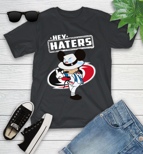 NHL Hey Haters Mickey Hockey Sports Carolina Hurricanes Youth T-Shirt