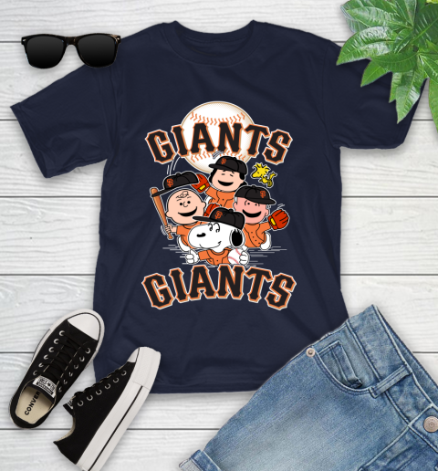 MLB San Francisco Giants Snoopy Charlie Brown Woodstock The Peanuts Movie Baseball T Shirt_000 Youth T-Shirt 2
