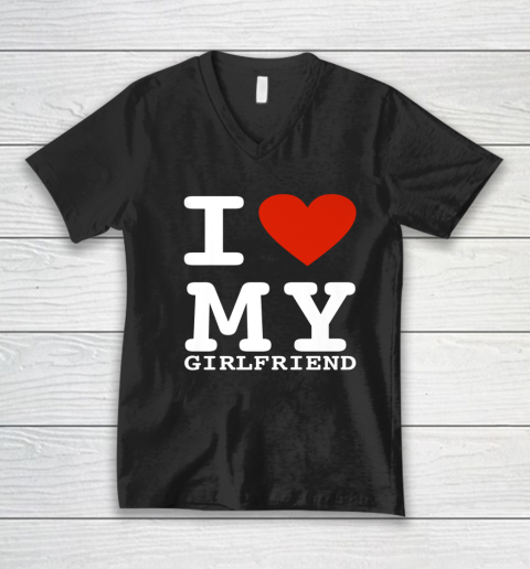 I Love My Girlfriend Shirt I Heart My Girlfriend V-Neck T-Shirt