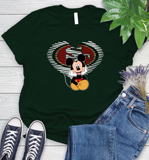 NFL San Francisco 49ers The Heart Mickey Mouse Disney Football T Shirt_000 Women's T-Shirt 6