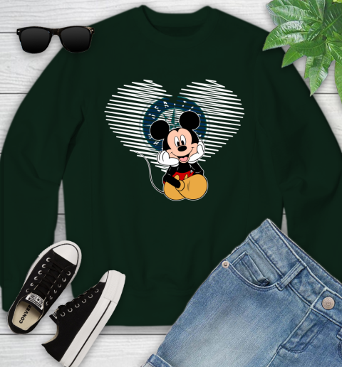 MLB Seattle Mariners The Heart Mickey Mouse Disney Baseball T Shirt_000 Youth Sweatshirt 9