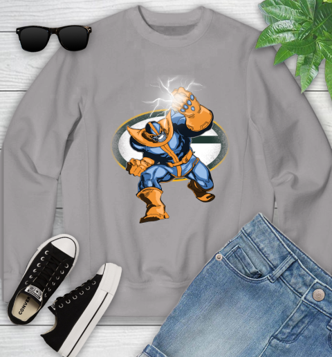 Green Bay Packers NFL Football Thanos Avengers Infinity War Marvel Youth Sweatshirt 3