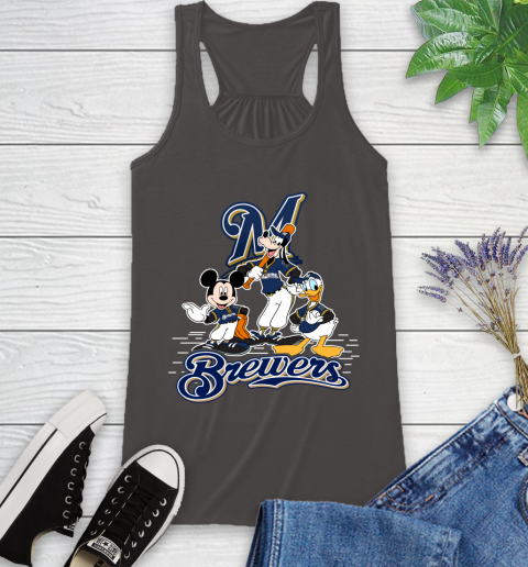 MLB Milwaukee Brewers Mickey Mouse Donald Duck Goofy Baseball T Shirt Racerback Tank 11