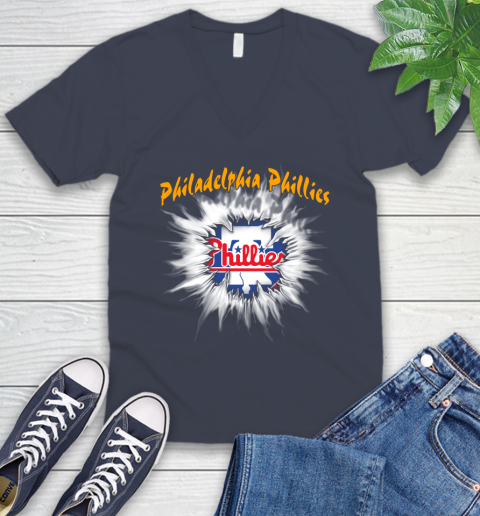 Philadelphia Phillies MLB Baseball Adoring Fan Rip Sports V-Neck T-Shirt 8