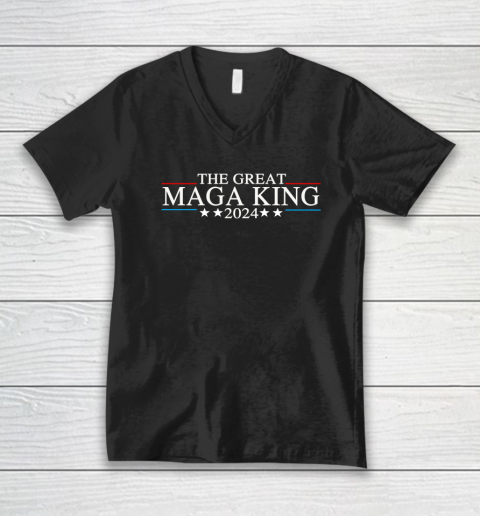 The Great MAGA King Donald Trump 2024 Republicans V-Neck T-Shirt