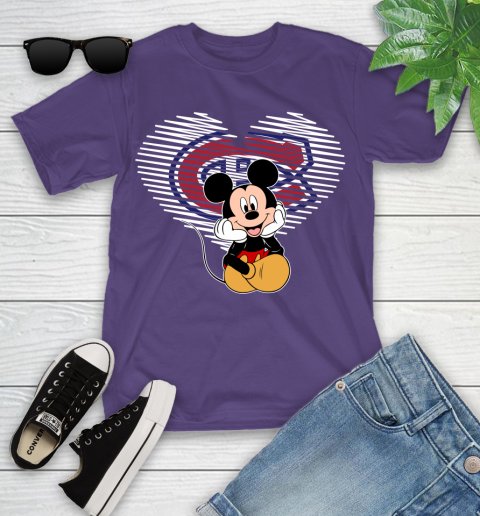 NHL Montreal Canadiens The Heart Mickey Mouse Disney Hockey Youth T-Shirt 3