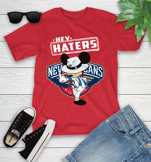 NBA Hey Haters Mickey Basketball Sports New Orleans Pelicans Youth T-Shirt 13