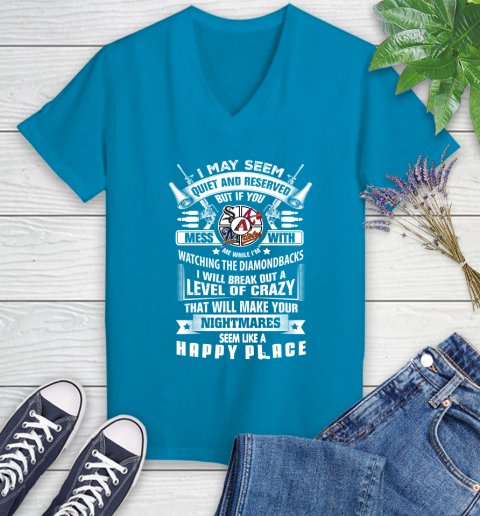 Arizona Diamondbacks MLB Baseball Don't Mess With Me While I'm Watching My Team Sports Women's V-Neck T-Shirt 7