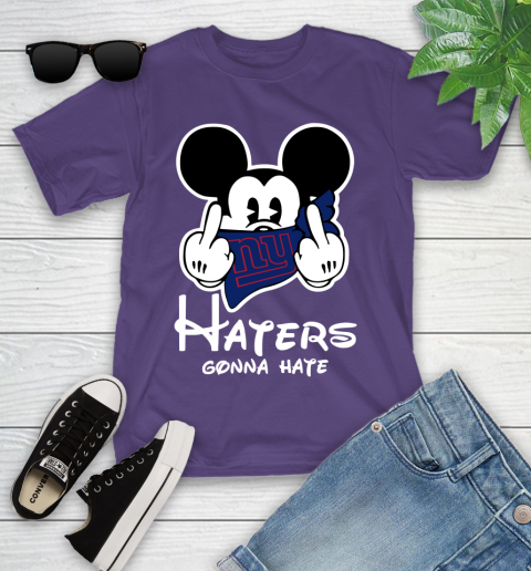 NFL New York Giants Haters Gonna Hate Mickey Mouse Disney Football T Shirt Youth T-Shirt 3