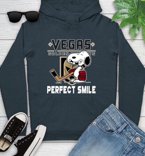 NHL Vegas Golden Knights Snoopy Perfect Smile The Peanuts Movie Hockey T Shirt Youth Hoodie 10