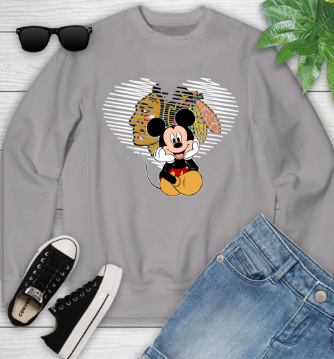 NHL Chicago Blackhawks Carolina Hurricanes The Heart Mickey Mouse Disney Hockey Youth Sweatshirt 3