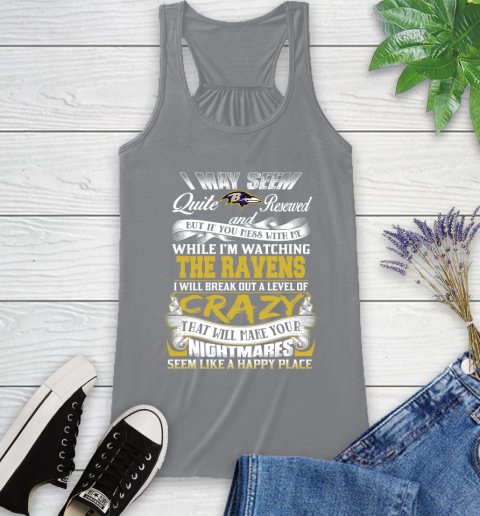 Baltimore Ravens NFL Football Don't Mess With Me While I'm Watching My Team Racerback Tank 4