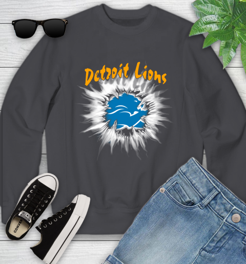 Detroit Lions NFL Football Adoring Fan Rip Sports Youth Sweatshirt 5