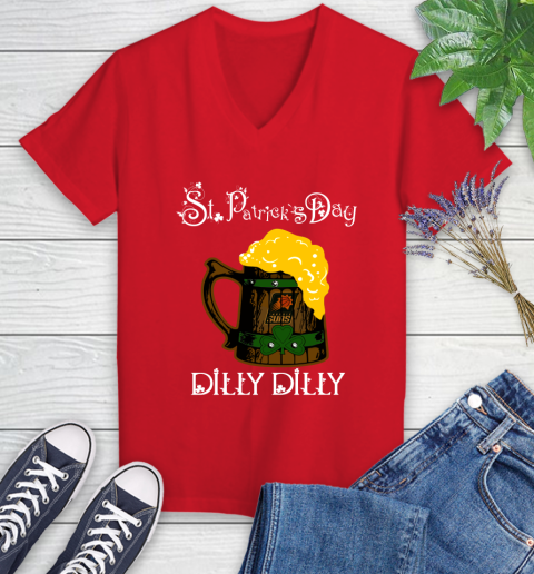 NBA Phoenix Suns St Patrick's Day Dilly Dilly Beer Basketball Sports Women's V-Neck T-Shirt 11