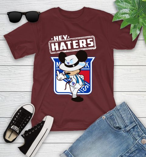 NHL Hey Haters Mickey Hockey Sports New York Rangers Youth T-Shirt 14