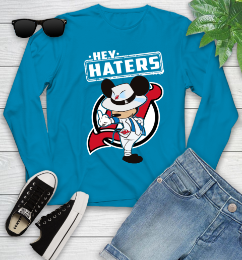 NHL Hey Haters Mickey Hockey Sports New Jersey Devils Youth Long Sleeve 8