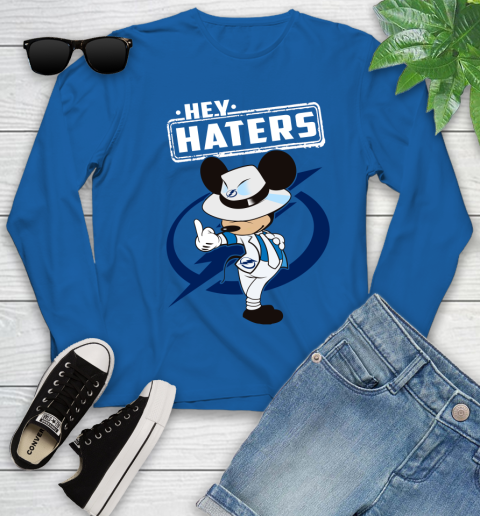 NHL Hey Haters Mickey Hockey Sports Tampa Bay Lightning Youth Long Sleeve 10
