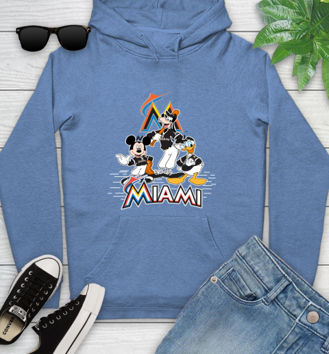 MLB Miami Marlins Mickey Mouse Donald Duck Goofy Baseball T Shirt Youth Hoodie 13