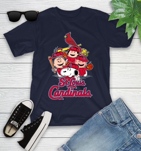 MLB St.Louis Cardinals Snoopy Charlie Brown Woodstock The Peanuts Movie Baseball T Shirt_000 Youth T-Shirt 2