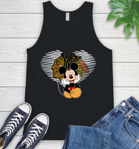 NHL Chicago Blackhawks Carolina Hurricanes The Heart Mickey Mouse Disney Hockey Tank Top