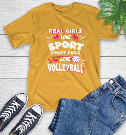 Real Girls Loves Sport Smart Girls Play Volleyball T-Shirt 14