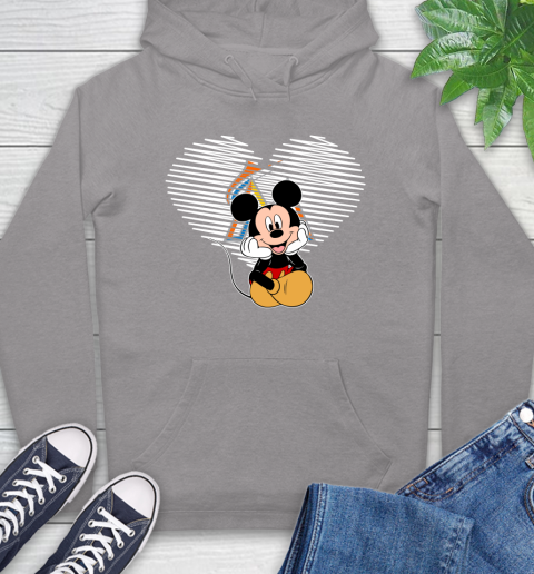 MLB Miami Marlins The Heart Mickey Mouse Disney Baseball T Shirt_000 Hoodie 6