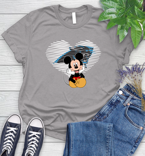 NFL Carolina Panthers The Heart Mickey Mouse Disney Football T Shirt_000 Women's T-Shirt 5