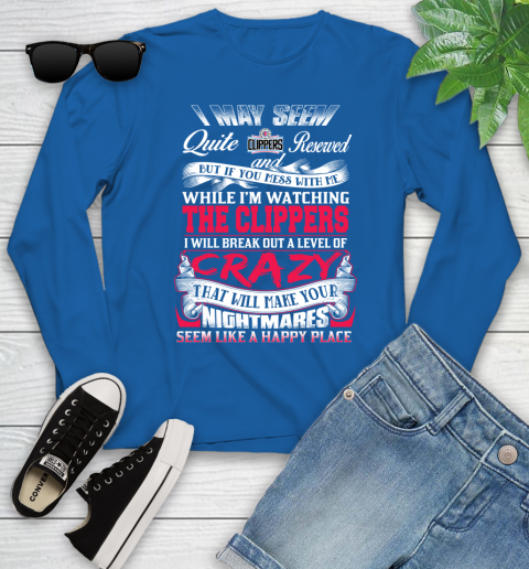 LA Clippers NBA Basketball Don't Mess With Me While I'm Watching My Team Youth Long Sleeve 11 LA Clippers NBA Basketball Don't Mess With Me While I'm Watching My Team Youth Long Sleeve - Image 11