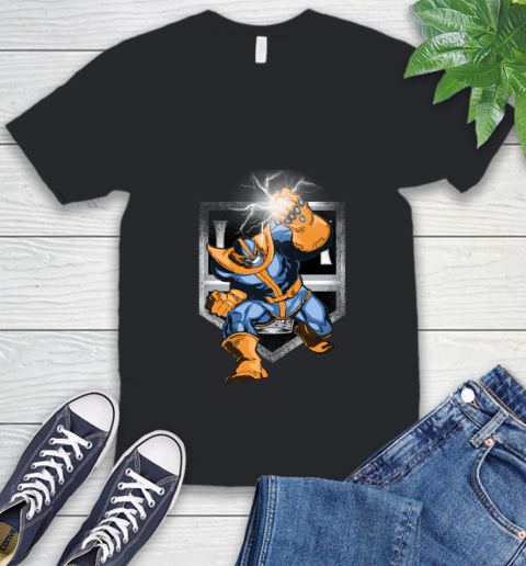 Los Angeles Kings NHL Hockey Thanos Avengers Infinity War Marvel V-Neck T-Shirt