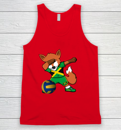 Dabbing Fox Jamaica Volleyball Fans Jersey Jamaican Tank Top 6