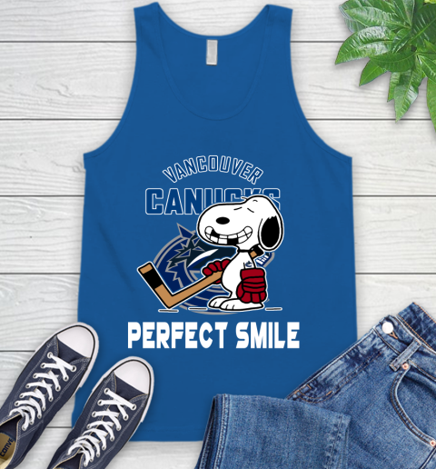 NHL Vancouver Canucks Snoopy Perfect Smile The Peanuts Movie Hockey T Shirt Tank Top 4