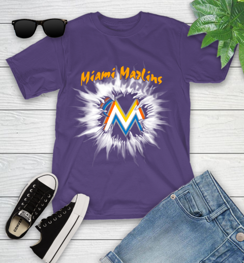 Miami Marlins MLB Baseball Adoring Fan Rip Sports Youth T-Shirt 3