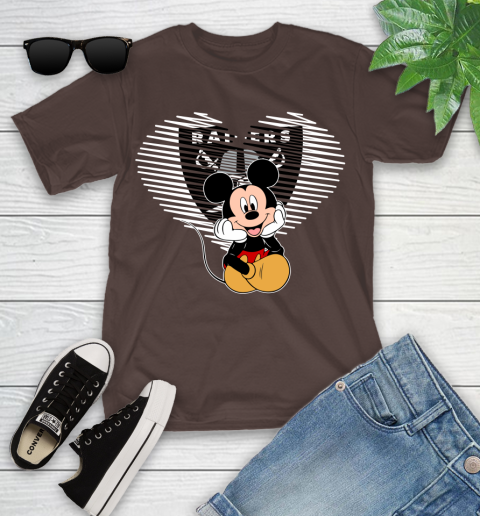 NFL Oakland Raiders The Heart Mickey Mouse Disney Football T Shirt_000 Youth T-Shirt 7