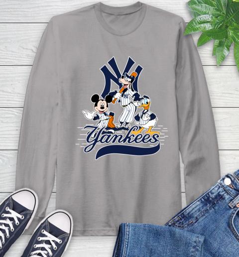 MLB New York Yankees Mickey Mouse Donald Duck Goofy Baseball T Shirt Long Sleeve T-Shirt 6