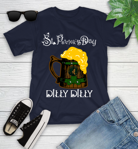 NBA Minnesota Timberwolves St Patrick's Day Dilly Dilly Beer Basketball Sports Youth T-Shirt 2