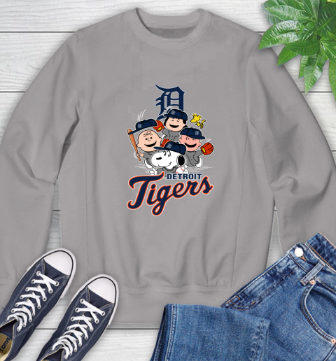 MLB Detroit Tigers Snoopy Charlie Brown Woodstock The Peanuts Movie Baseball T Shirt Sweatshirt 5