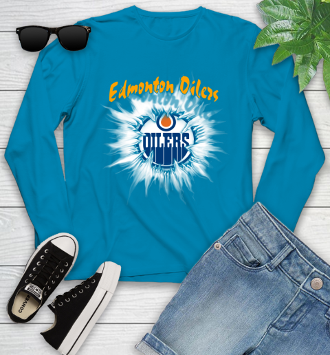 Edmonton Oilers NHL Hockey Adoring Fan Rip Sports Youth Long Sleeve 8