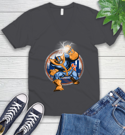 New York Mets MLB Baseball Thanos Avengers Infinity War Marvel V-Neck T-Shirt 4
