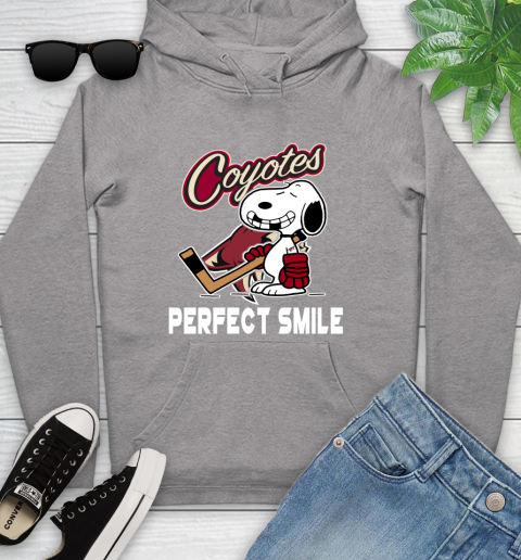 NHL Arizona Coyotes Snoopy Perfect Smile The Peanuts Movie Hockey T Shirt Youth Hoodie 6