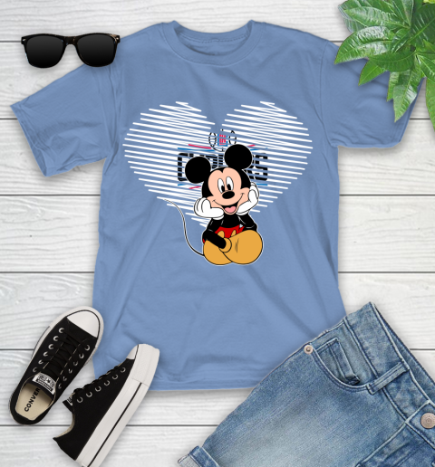 NBA LA Clippers The Heart Mickey Mouse Disney Basketball Youth T-Shirt 15
